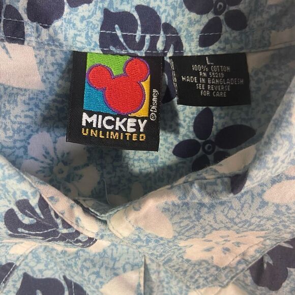 Y2K Mickey Unlimited Floral Print Button Up - Picture 4 of 4